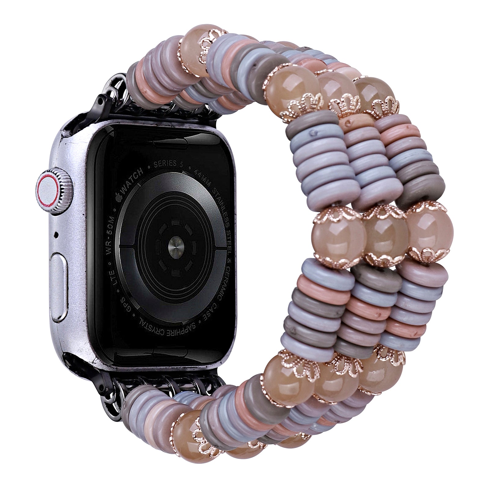 For Apple Watch Series 9 8 7 41mm 6 5 SE SE (2022) SE (2023) 4 40mm 3 2 1 38mm Beaded Watch Band Flake Beads Bracelet Strap For Apple Watch Series 9 8 7 41mm 6 5 SE SE (2022) SE (2023) 4 40mm 3 2 1 38mm Beaded Watch Band Flake Beads Bracelet Strap